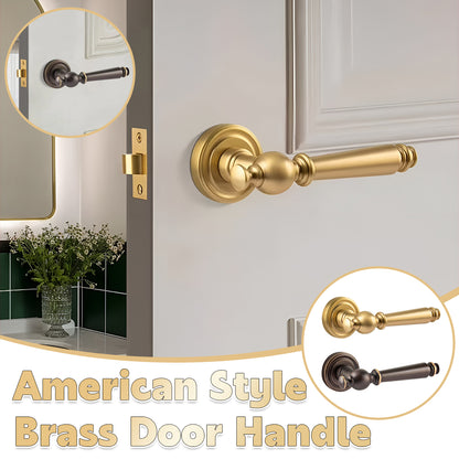 Brass Interior Door Handle American-Style Hand-Polished
