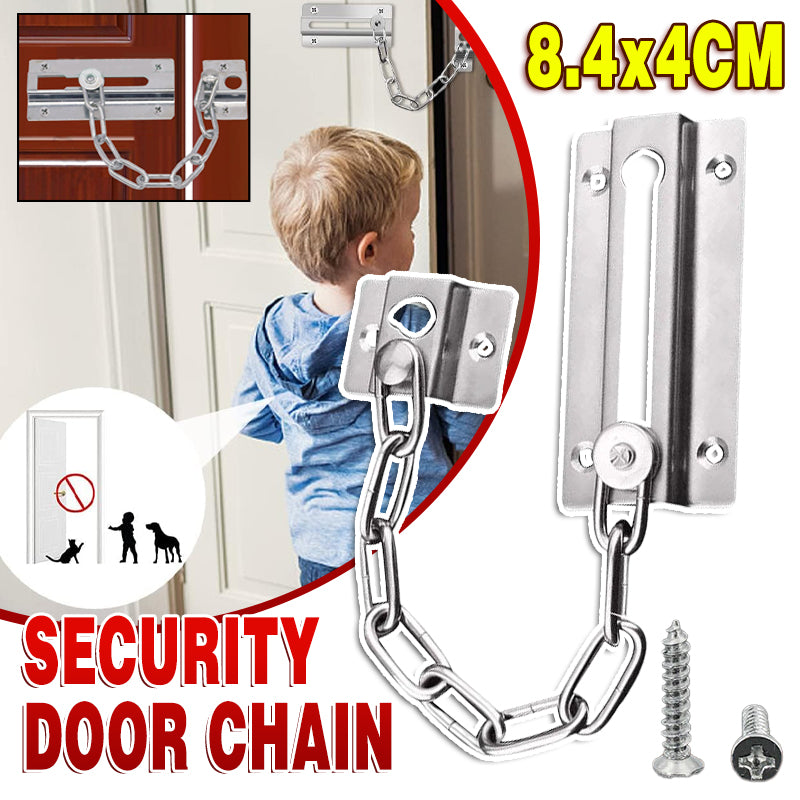 Stainless Finish Steel Door Chain Security Lock Guard Latch