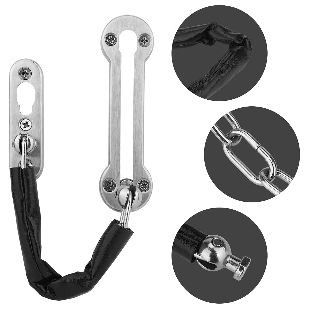 Silver Stainless Steel Finish Security Door Chain Guard