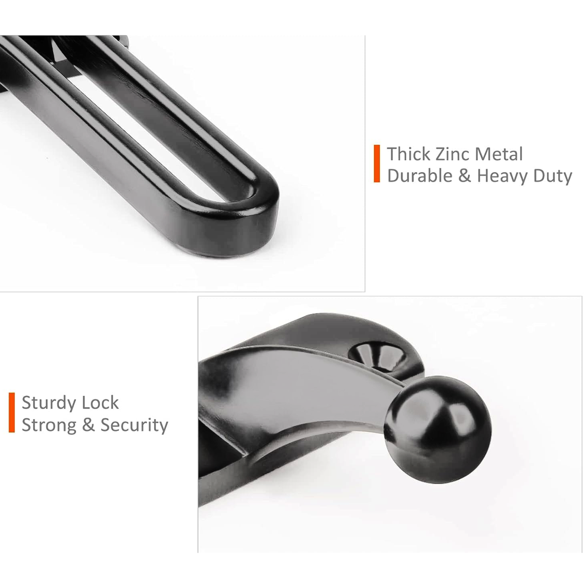 Grey Anti-Corrosion Zinc Alloy Door Security Lock Latch