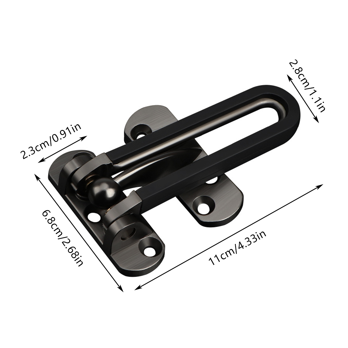 Silver Anti-Corrosion Zinc Alloy Door Security Lock Latch