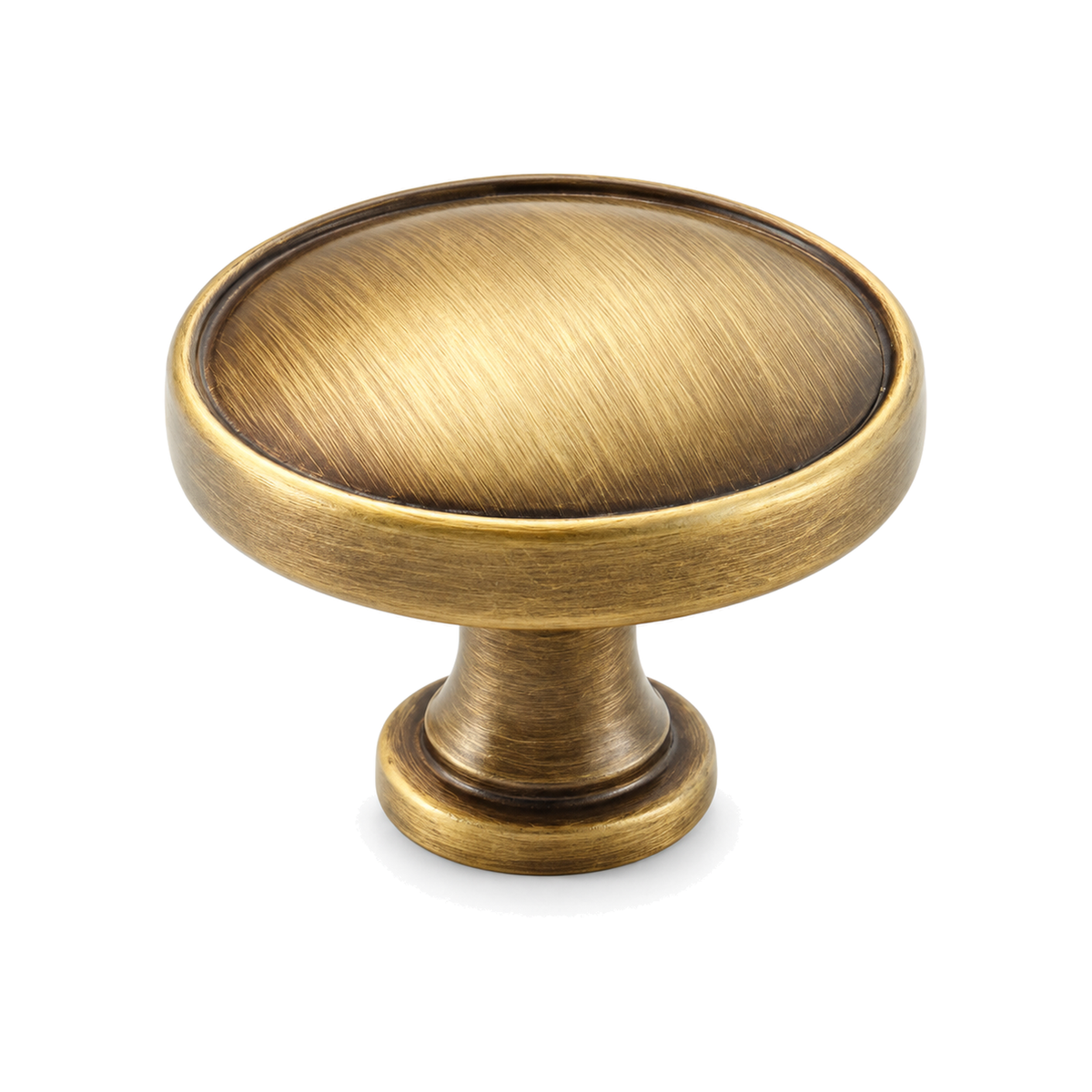 Antique Brass Cupboard Cabinet Round Knob 15mm