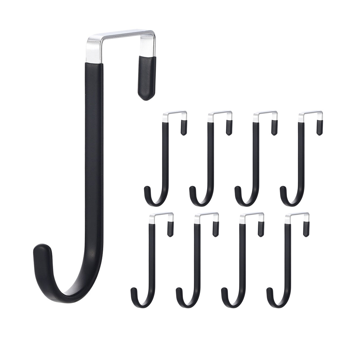 Black or White Rust-Resistant Metal Over the Door Hooks (10PCS)