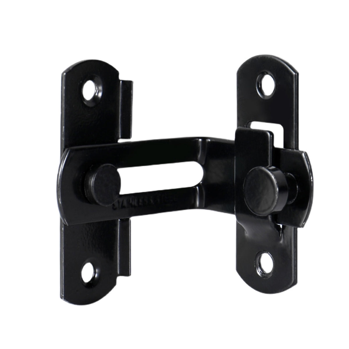 Black Stainless Steel 90 Degree Sliding Door Safety Latch Set
