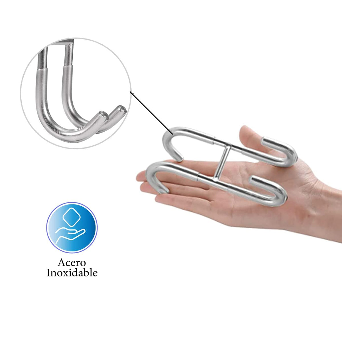 Silver Stainless Steel S-Shape Double Hooks Bathroom Kitchen