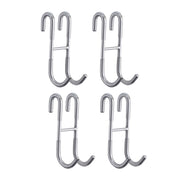 Silver Stainless Steel S-Shape Double Hooks Bathroom Kitchen