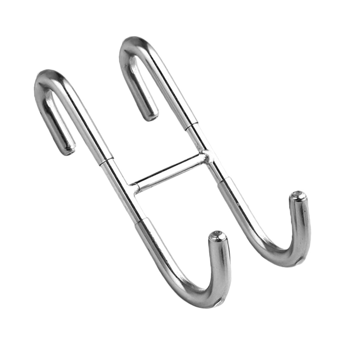 Silver Stainless Steel S-Shape Double Hooks Bathroom Kitchen