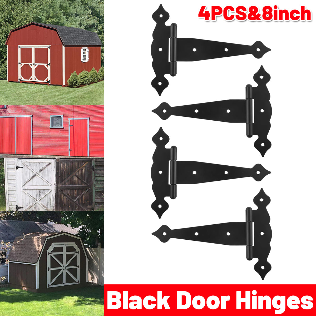 Black Coated Metal Strap T Hinges for Wooden Gate and Barn Door
