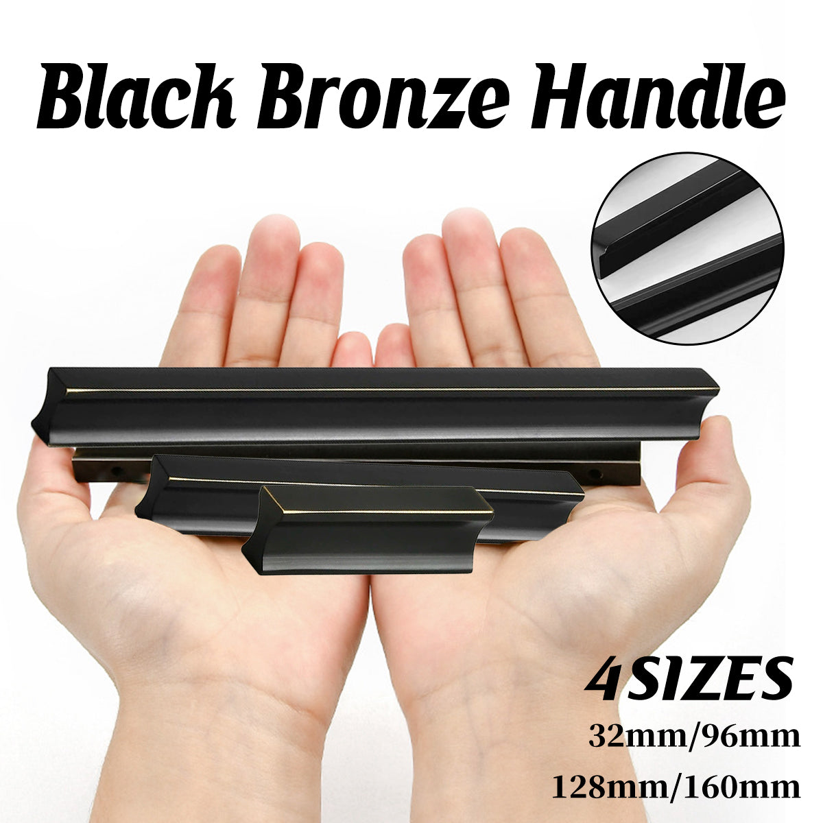 Pure Copper Cabinet Handle with Black Bronze Finish