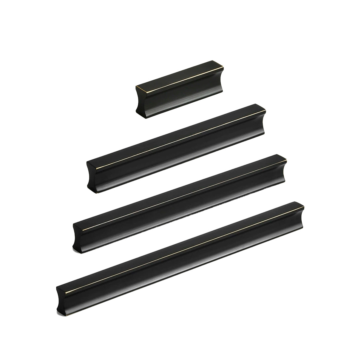 Matte Black Brass Cupboard & Cabinet Door Pull Handle 32-160mm