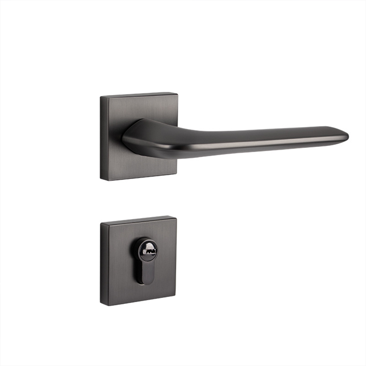 Grey Zinc Alloy Interior Lever Handle 140mm