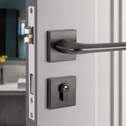 Interior Door Handle Lock Set with Matte Finish Silent Lock