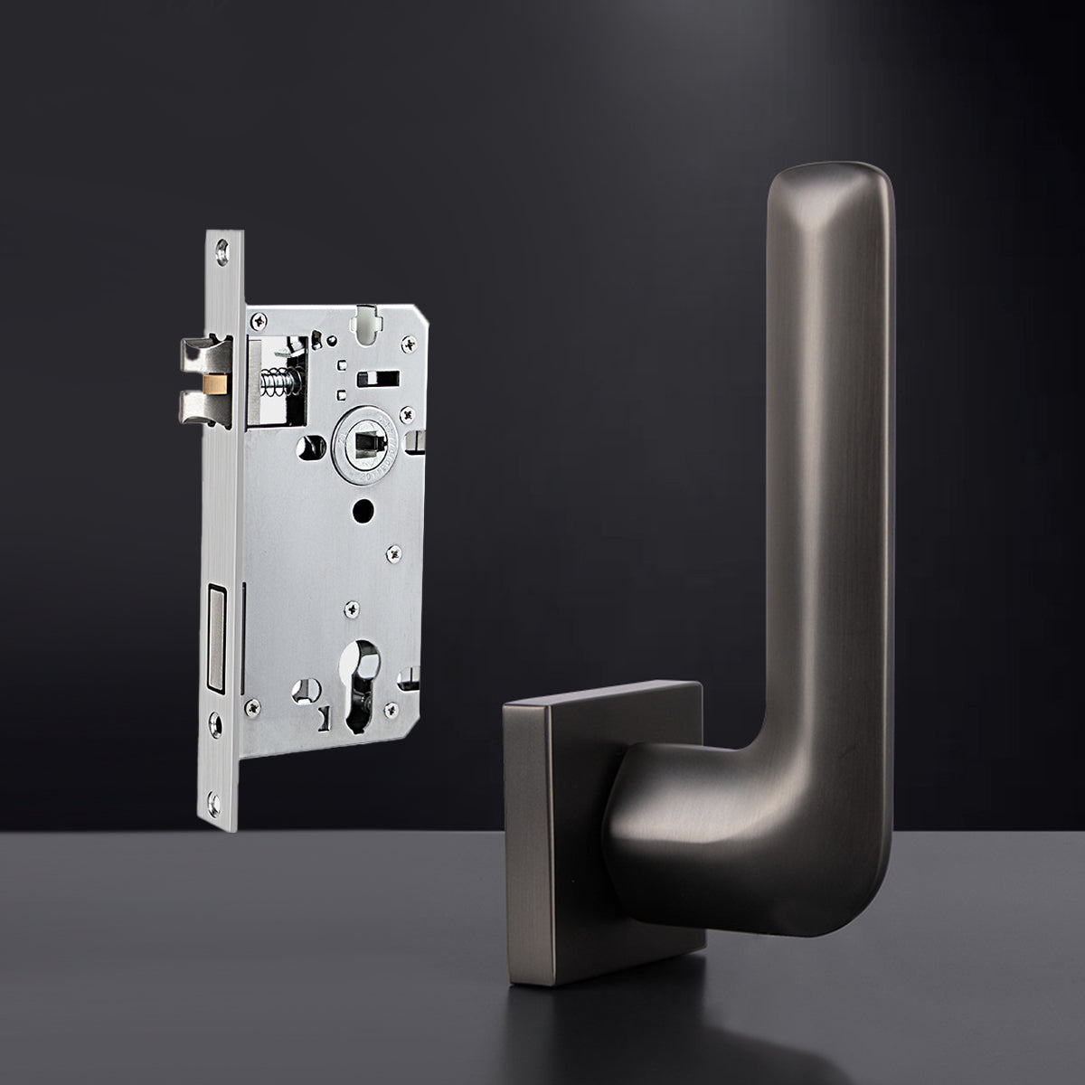 Grey Zinc Alloy Interior Lever Handle 140mm