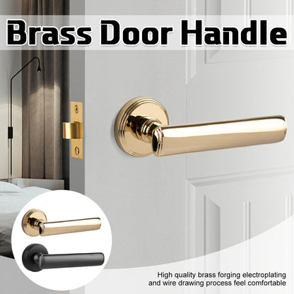 Brass Interior Door Handle Lock Set Privacy