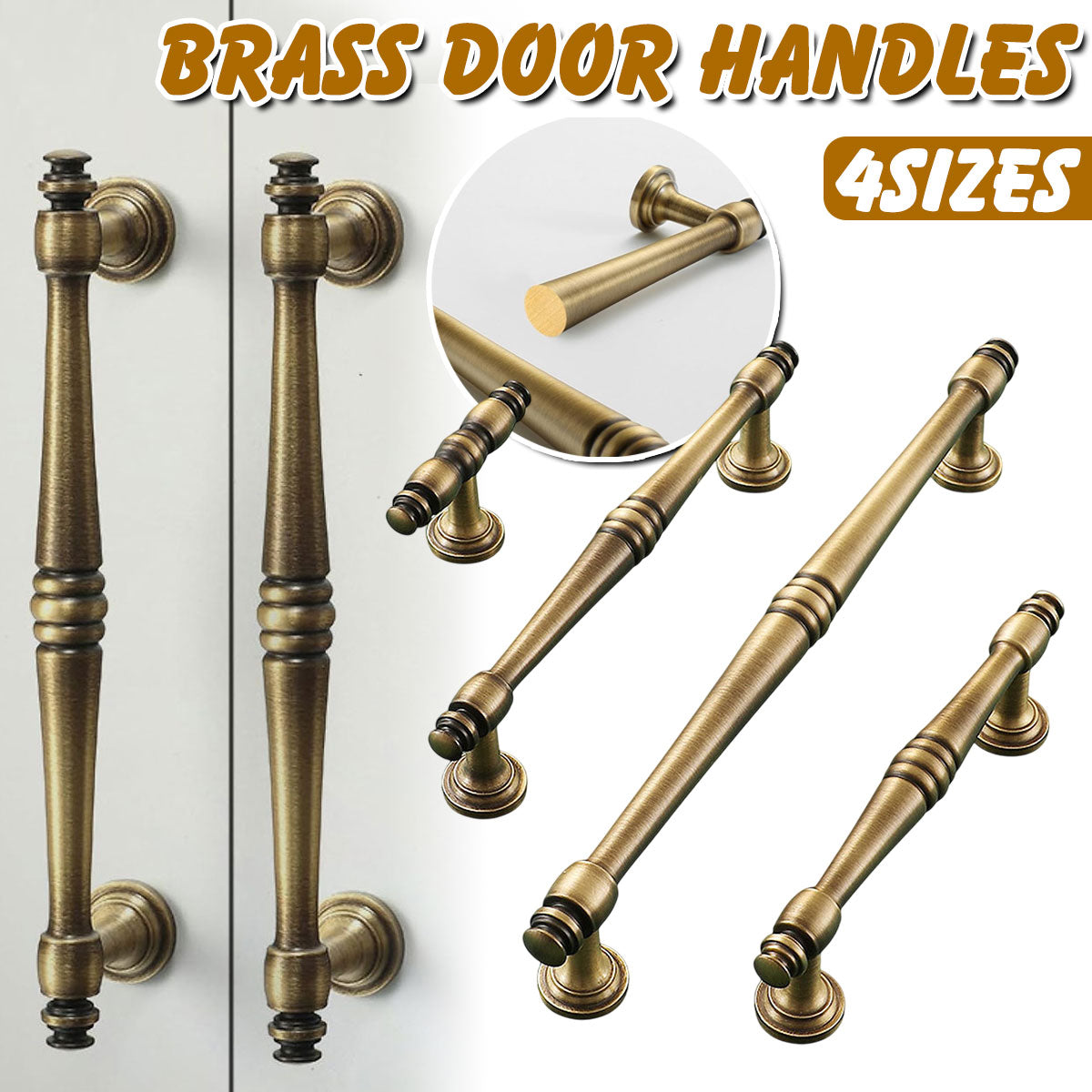 Antique Brass Handle with Single or 96–192mm Centers