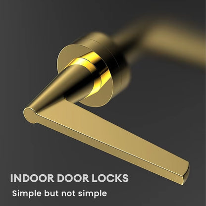 Door Lock Set with Copper Handle and Brass Core