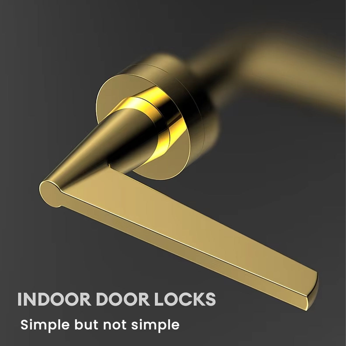 Brass Zinc Alloy Passage Lever Handle Lock Set 135mm - PVD Gold