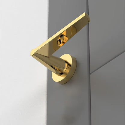 Door Lock Set with Copper Handle and Brass Core