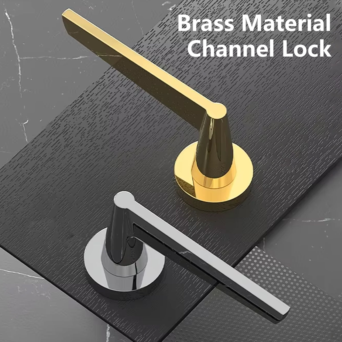 Door Lock Set with Copper Handle and Brass Core