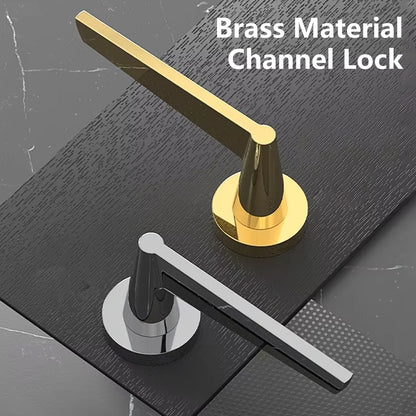 Door Lock Set with Copper Handle and Brass Core