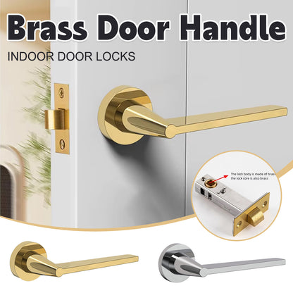 Door Lock Set with Copper Handle and Brass Core