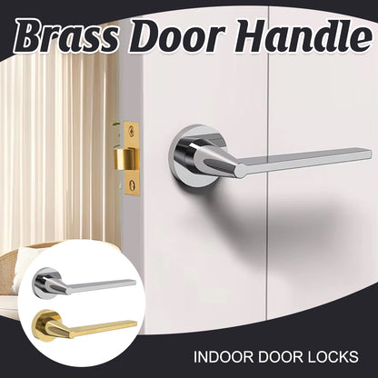 Door Lock Set with Copper Handle and Brass Core