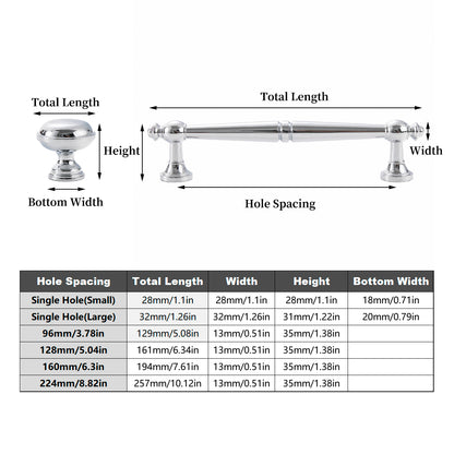 Solid Brass Wardrobe Handles with Plated Finish