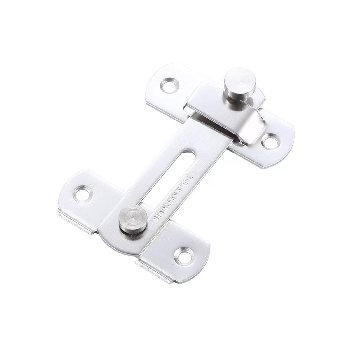 Silver Stainless Steel 90 Degree Sliding Door Safety Latch Set