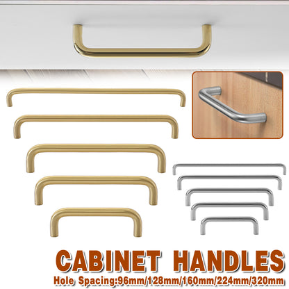 Brass Cabinet Pull Handles in Gold and Silver