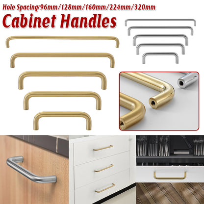 Brass Cabinet Pull Handles in Gold and Silver
