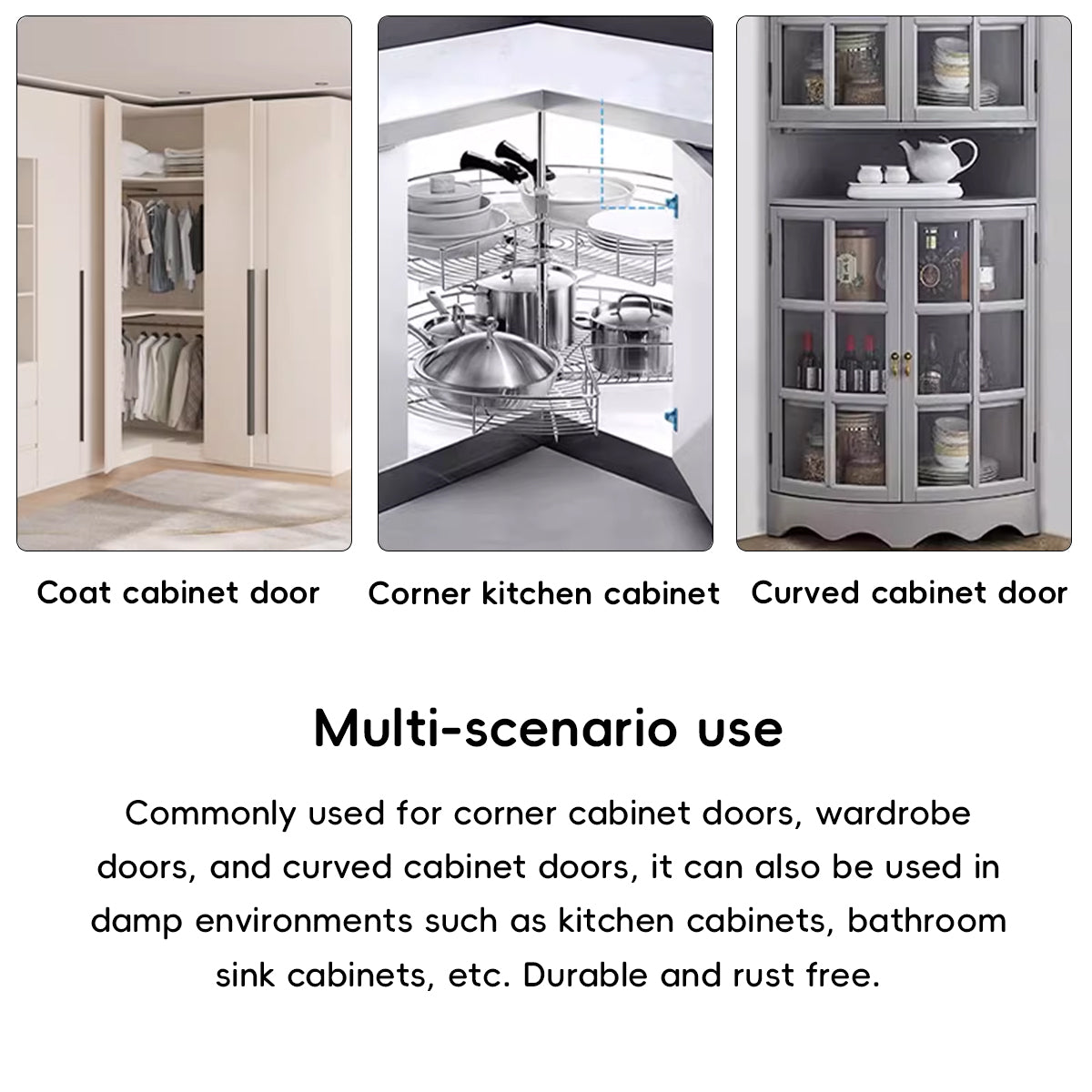 2 Pcs Cabinet Door Hinge for Frameless with Screws