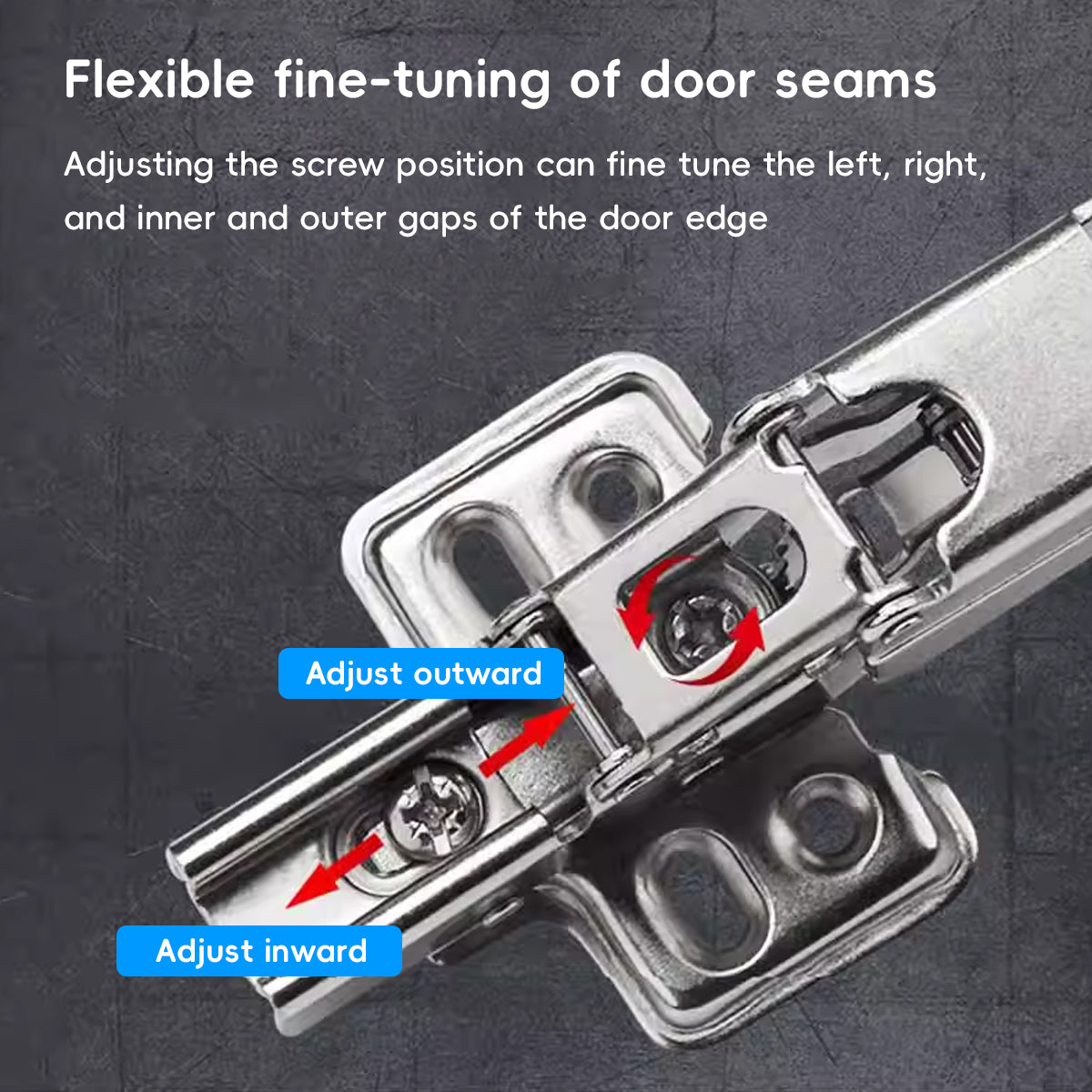 2 Pcs Cabinet Door Hinge for Frameless with Screws