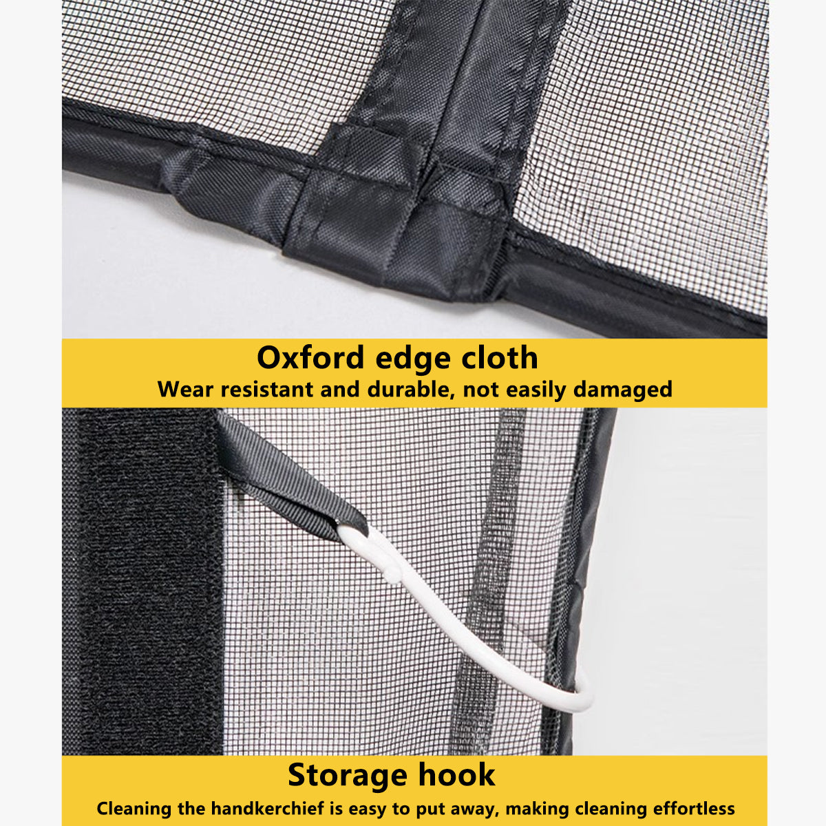 Black Magnetic Closure Fiberglass Mesh Anti Mosquito Door Curtain