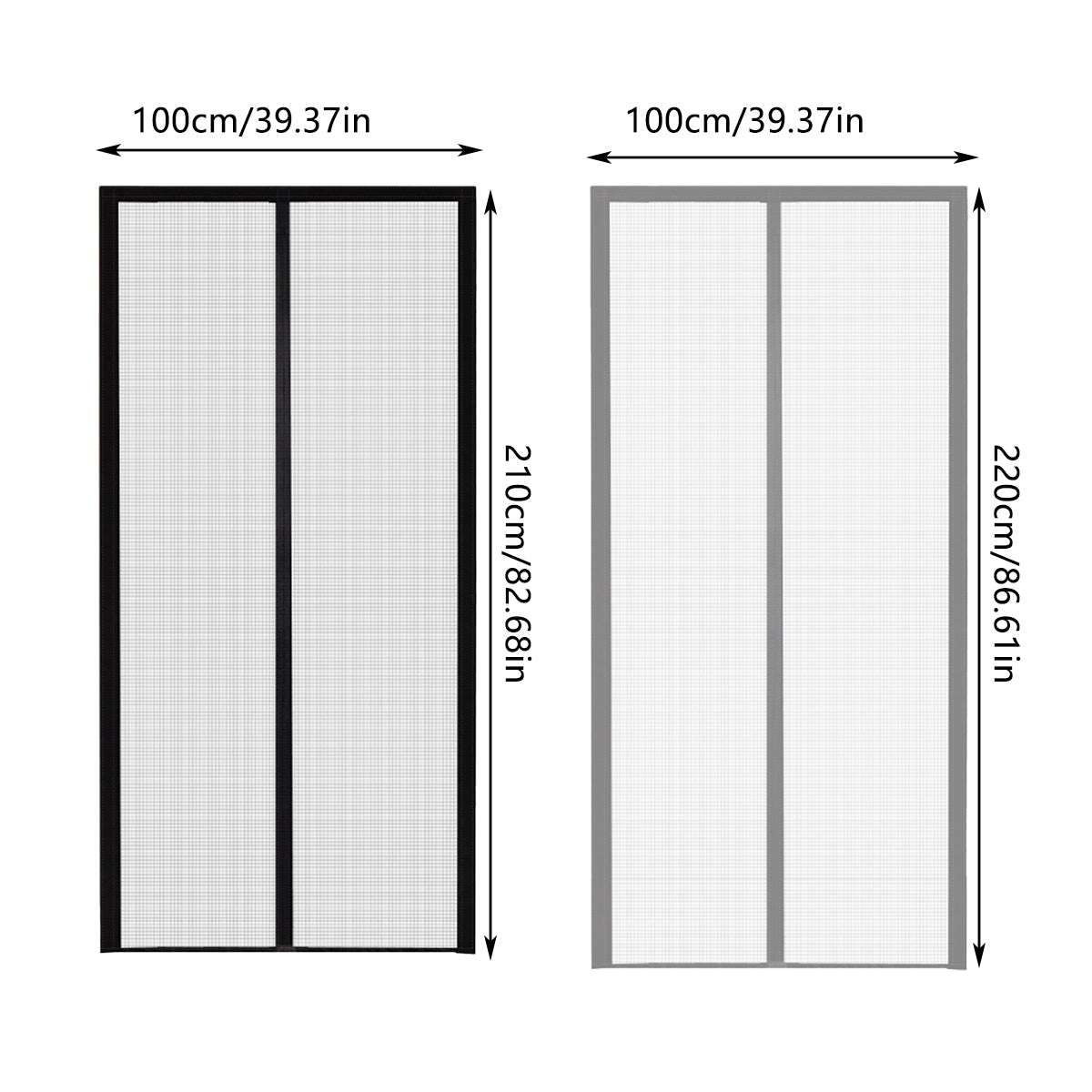 Black Magnetic Closure Fiberglass Mesh Anti Mosquito Door Curtain