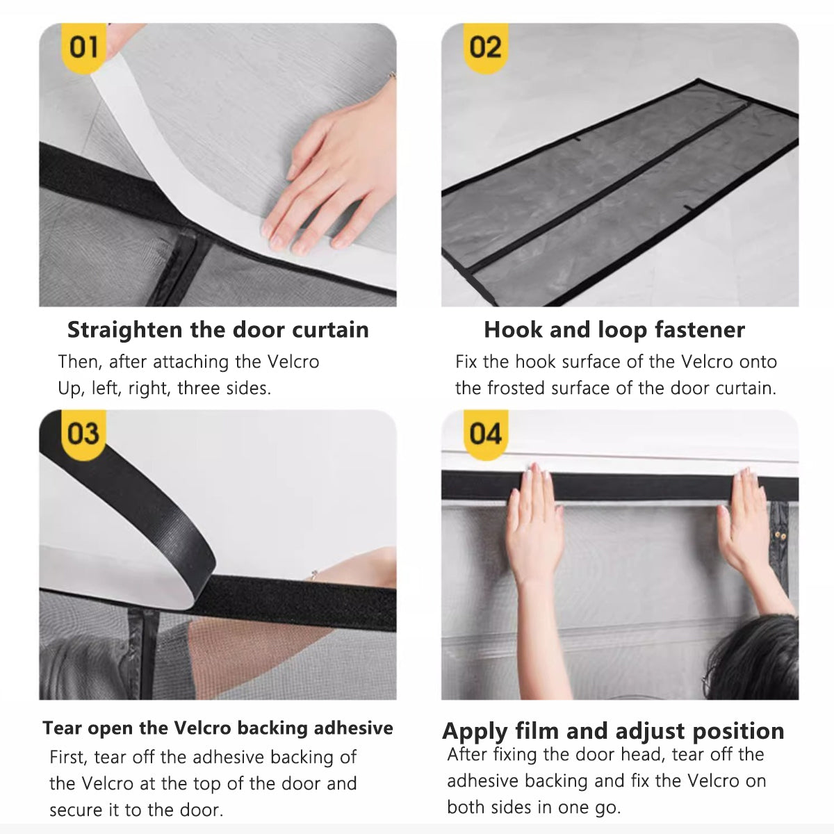 Grey Magnetic Closure Fiberglass Mesh Anti Mosquito Door Curtain