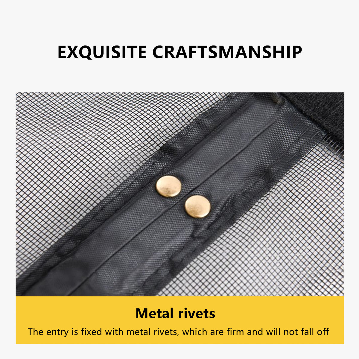 Black Magnetic Closure Fiberglass Mesh Anti Mosquito Door Curtain