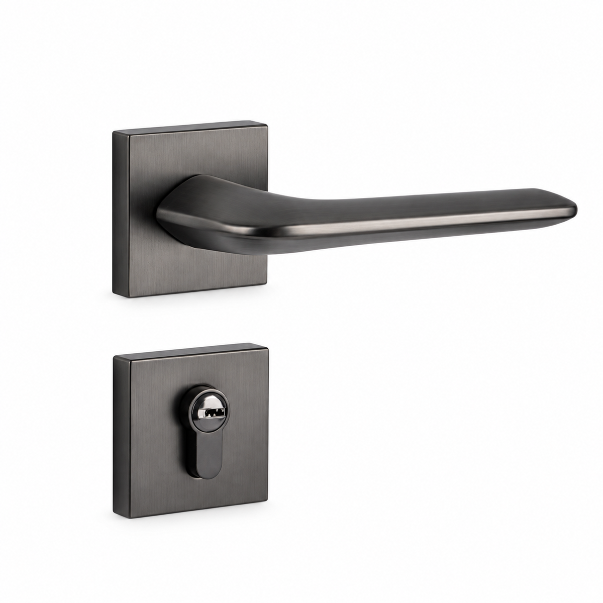 Grey Zinc Alloy Interior Lever Handle 140mm