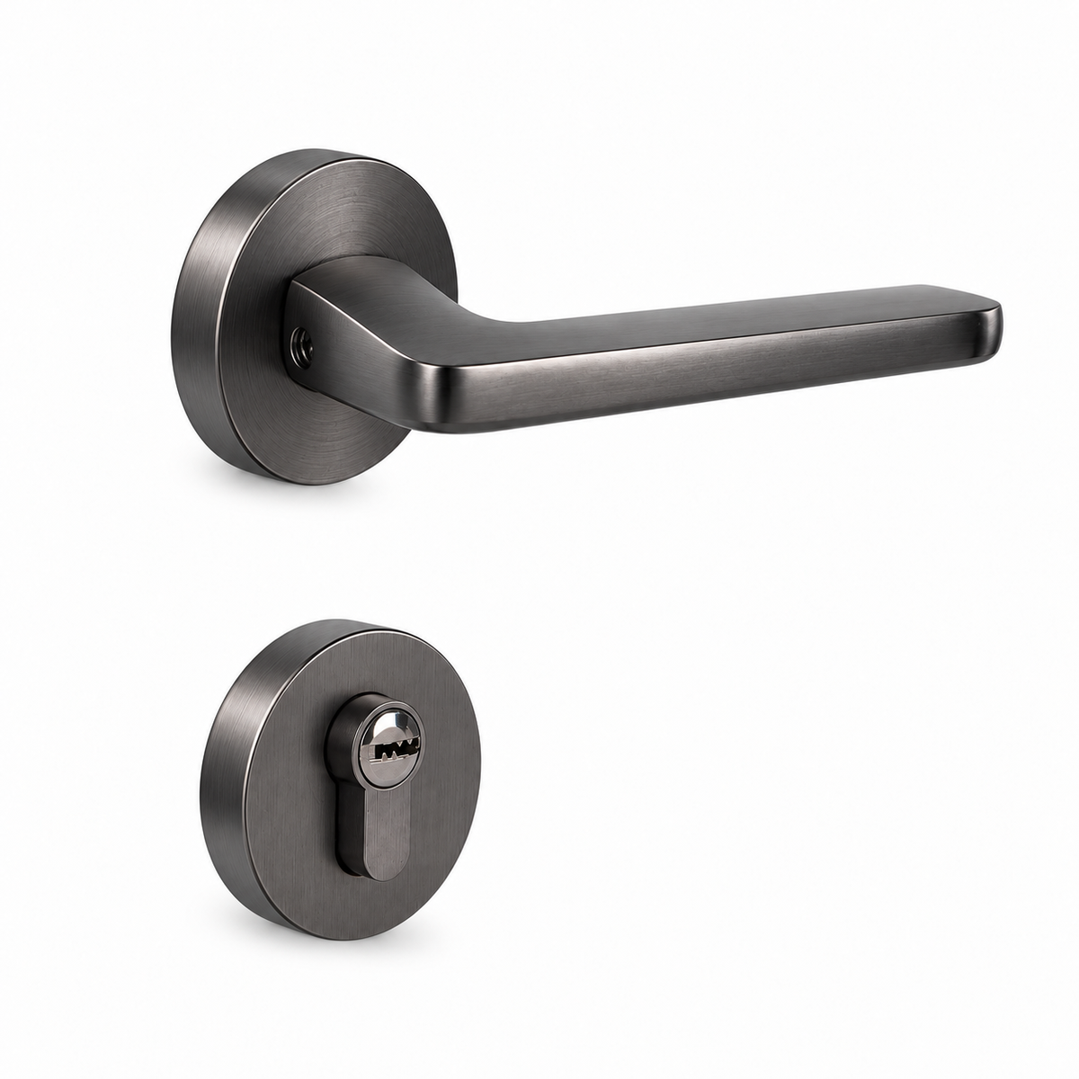 Black Nickel Interior Lever Lock Set 135mm Copper Core