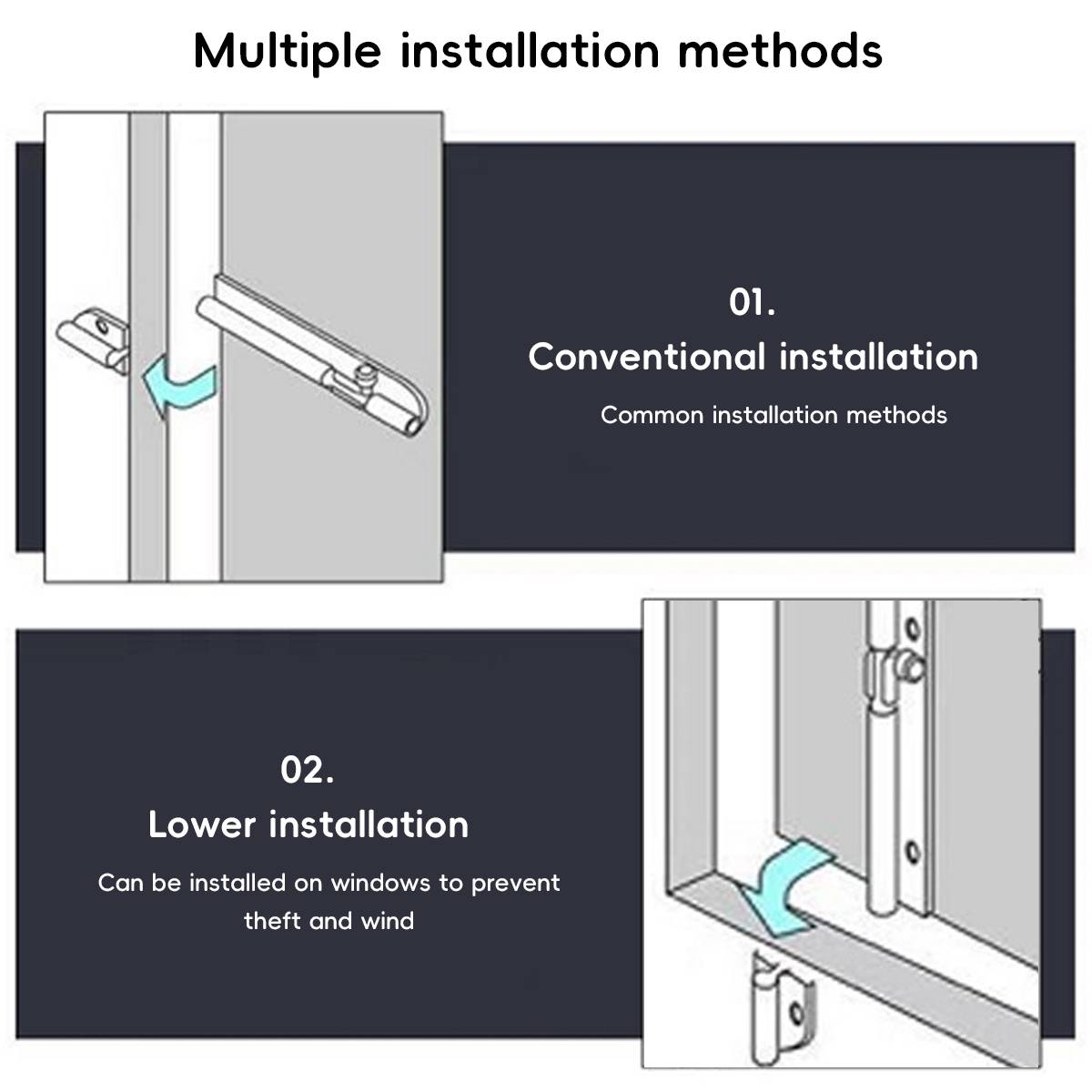 Anti-theft Zinc Alloy Door Bolt 4–5 Inch