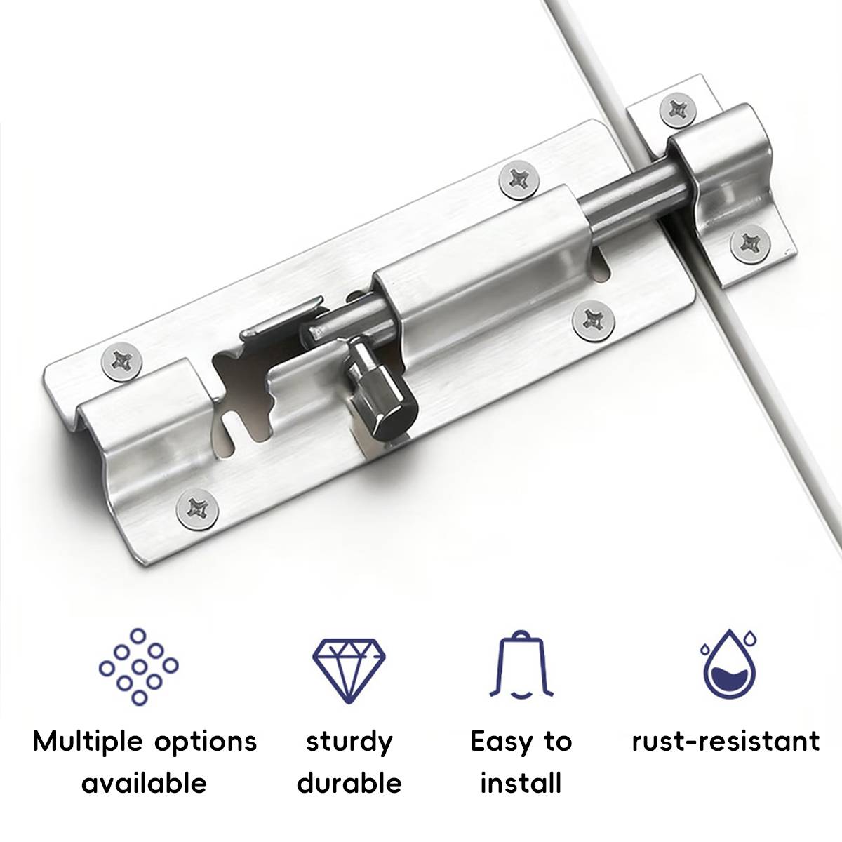 Anti-theft Zinc Alloy Door Bolt 4–5 Inch