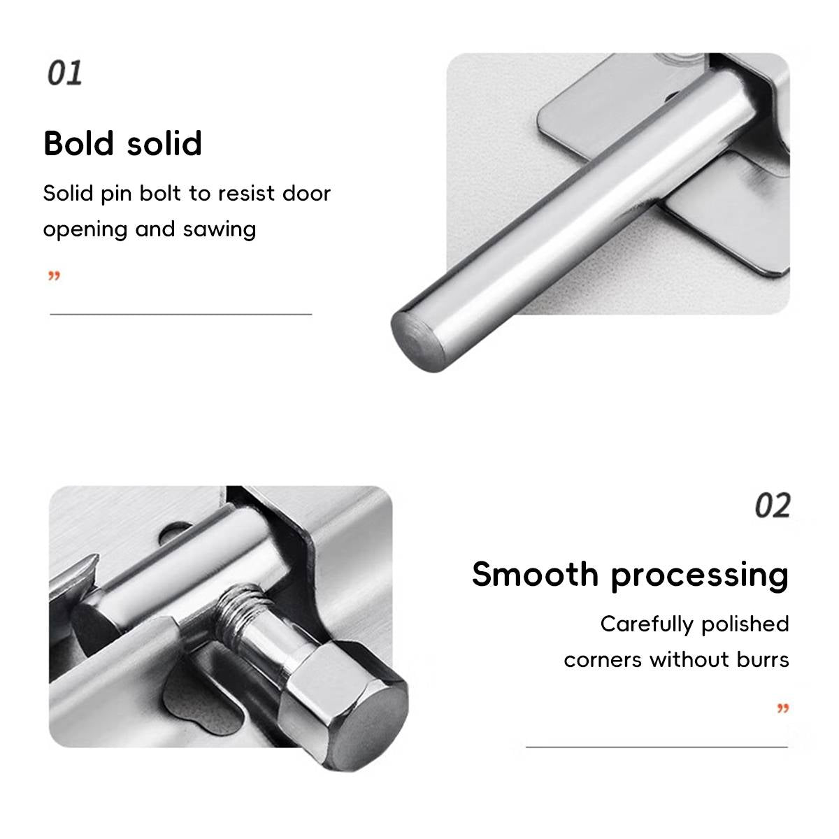Anti-theft Zinc Alloy Door Bolt 4–5 Inch