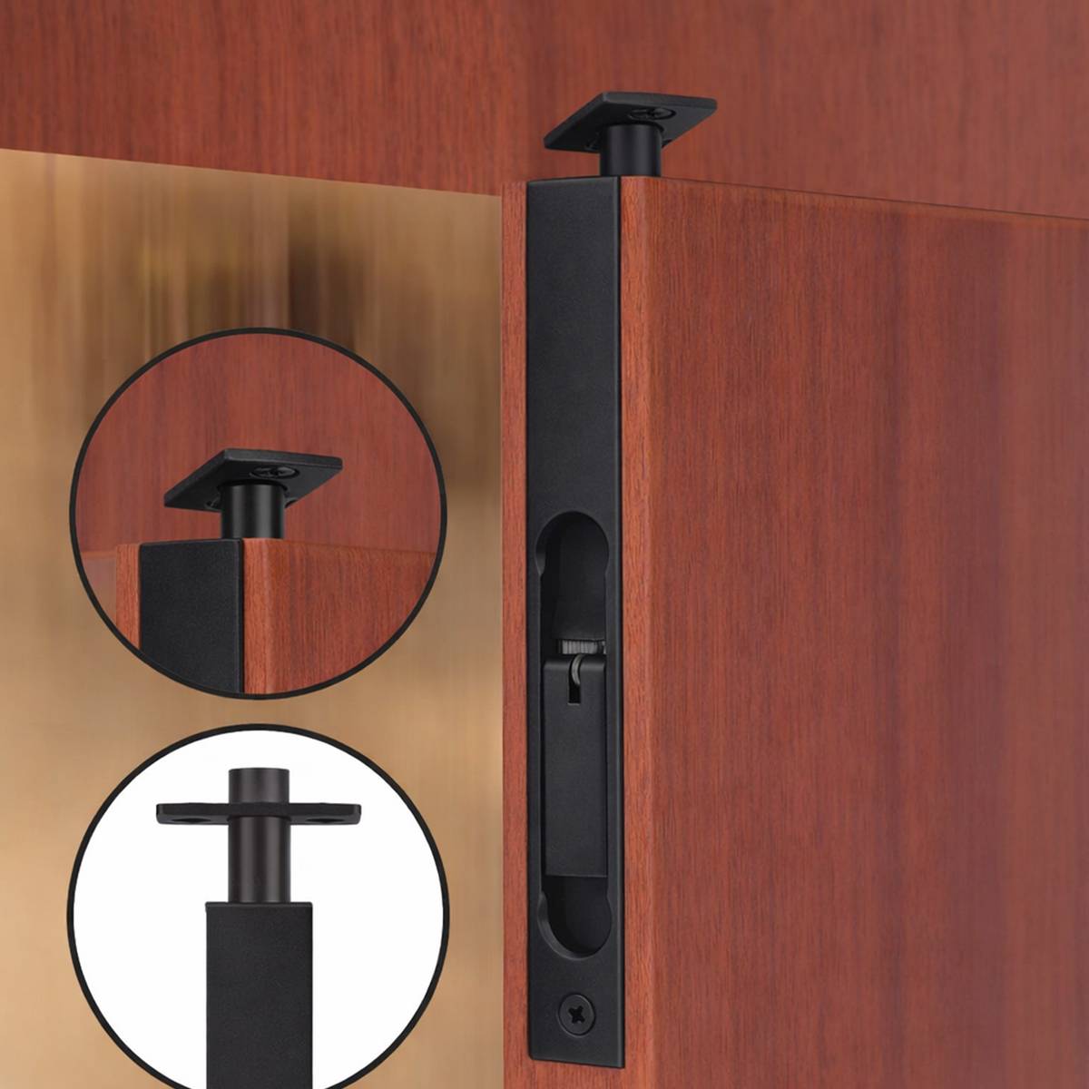 2 Pcs One-Piece Molding Door Bolt Set for Cabinets