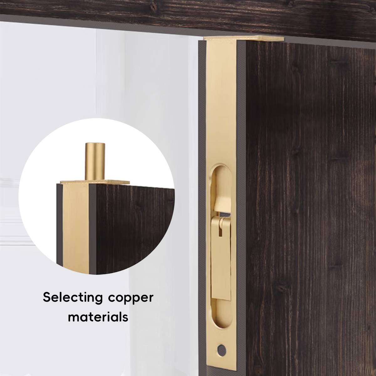 2 Pcs One-Piece Molding Door Bolt Set for Cabinets