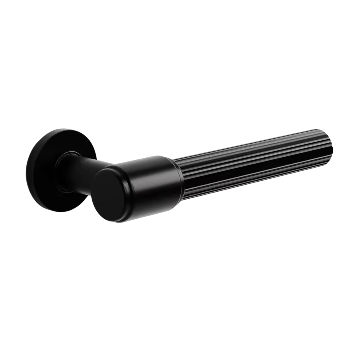 Fluted Zinc Alloy Interior Privacy Lever Handle 155mm - Black