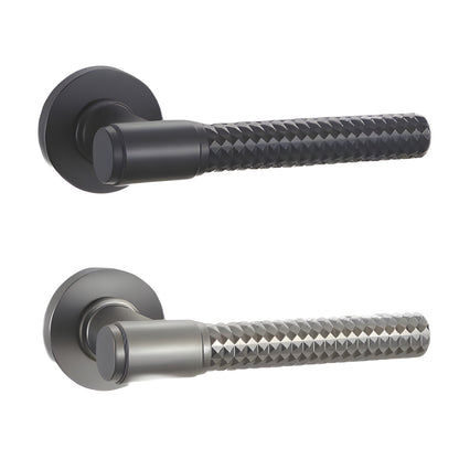 Knurled Interior Door Handle Set Zinc Alloy