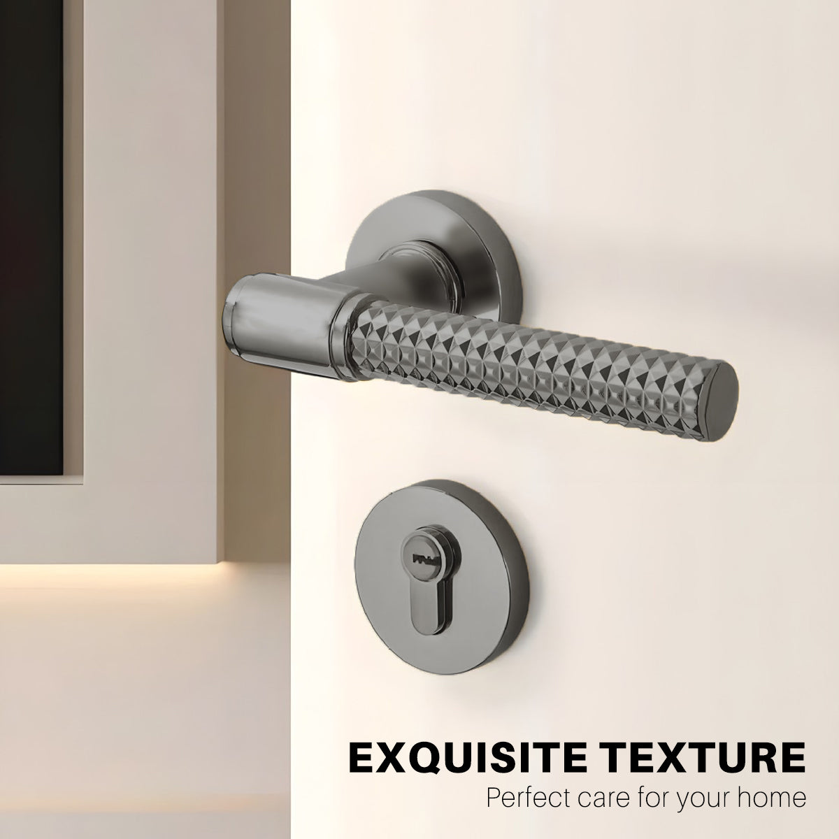 Knurled Interior Door Handle Set Zinc Alloy