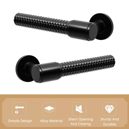 Knurled Interior Door Handle Set Zinc Alloy