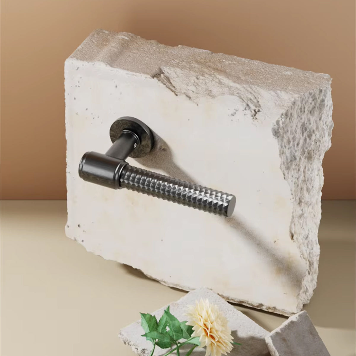 Grey Zinc Alloy Interior Lever Handle 155mm