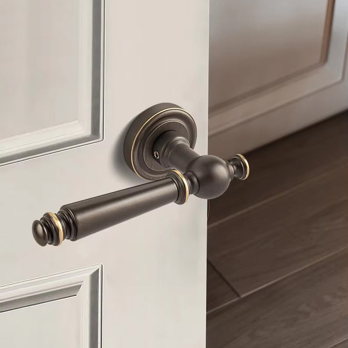 Brass Interior Door Handle American-Style Hand-Polished
