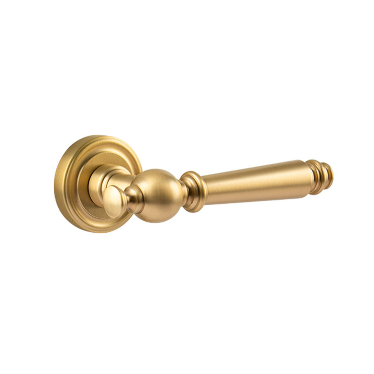 Brushed Gold Brass Interior Lever Handle Set 150mm